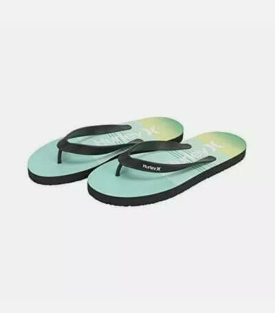 Hurley Men's One and Only Breakwater Flip Flop, Green/Yellow