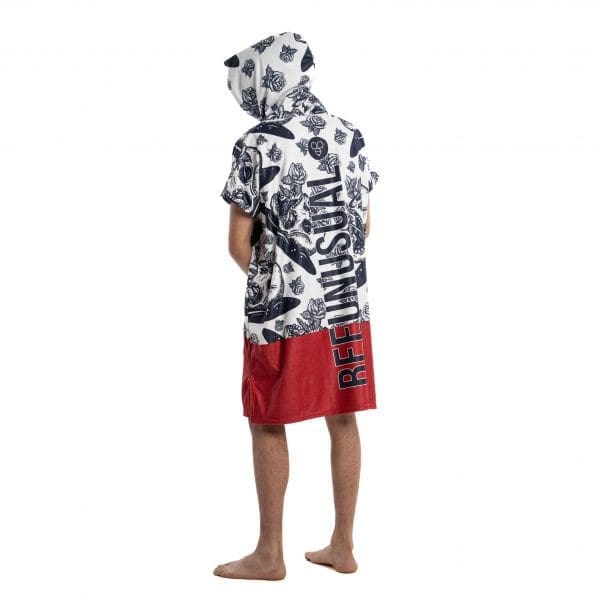 Bee Unusual Skull N Roses Poncho Off White / Red
